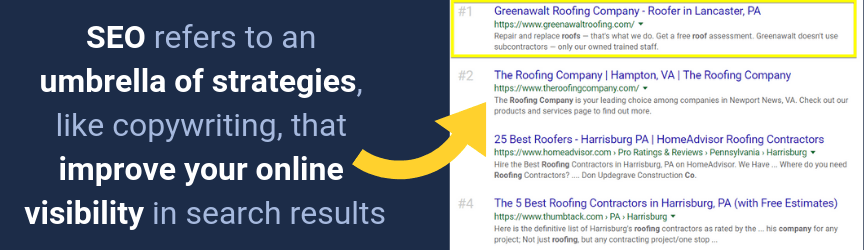 An example of increased visibility in search results