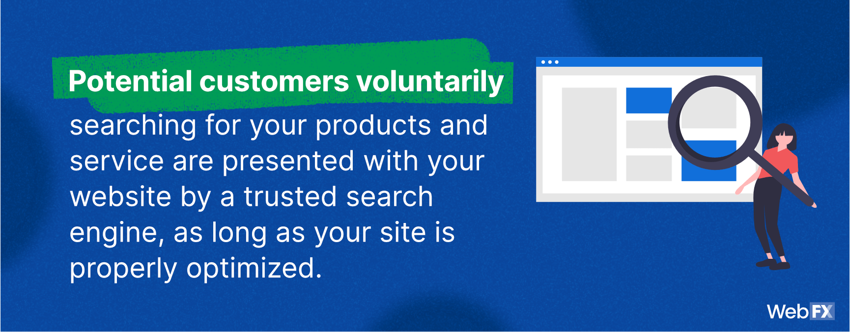searchers will find your pages when they're properly optimized