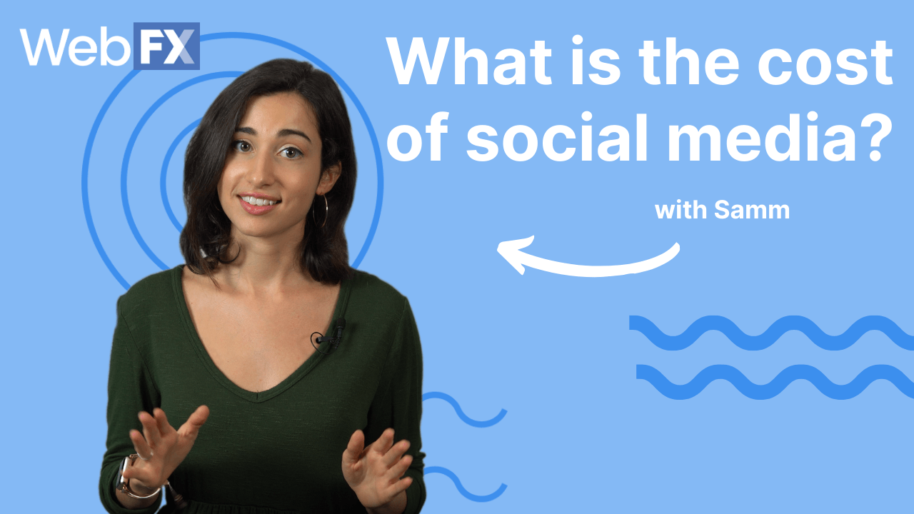 A thumbnail for a video about the cost of social media marketing
