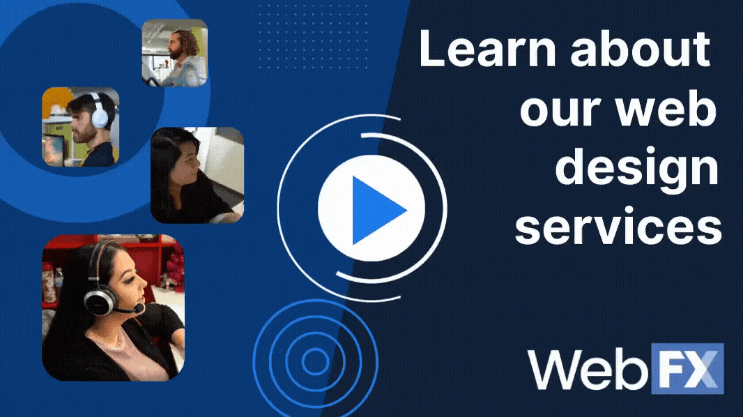 A thumbnail for a video that explains WebFX web design services