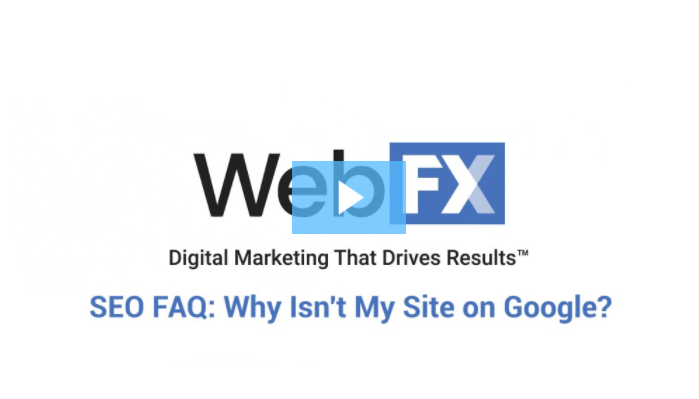 A clickable thumbnail for a video about why your website is not on Google
