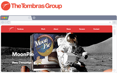 Tombras Group web sitesinin başlığı