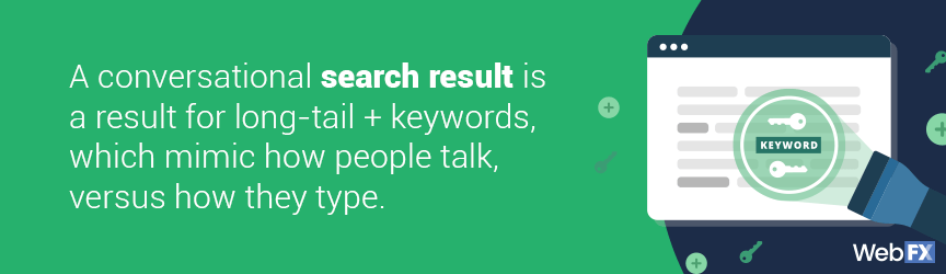 The definition of a conversational search result