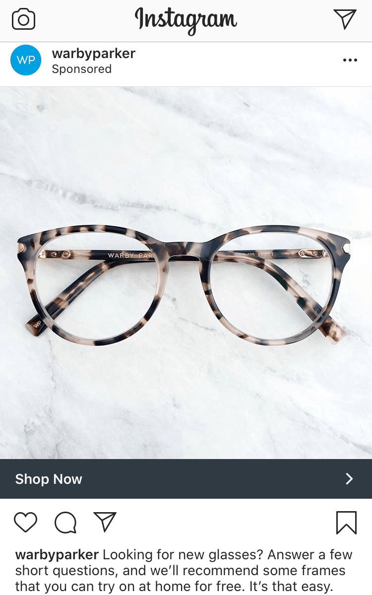 Warby Parker Instagram Ad