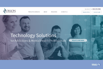 A screenshot of a website designed by WebFX