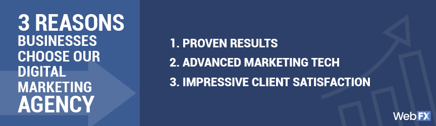 List of WebFX advantages as digital marketing agency