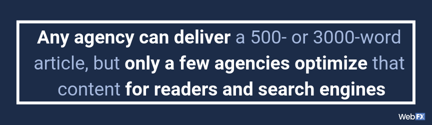 A statement on what makes a website copywriting agency valuable