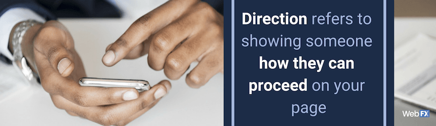 The definition of direction in website design
