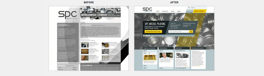 website redesign before and after