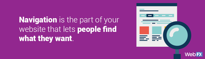 The definition of navigation in web design