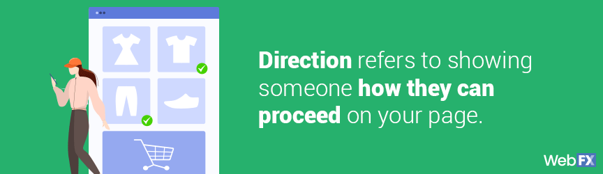 The definition of direction in website design