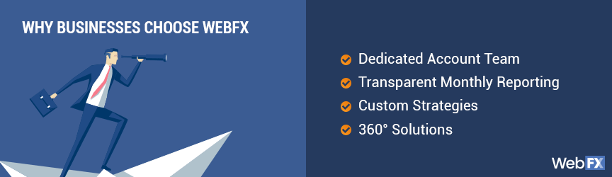 A list of reasons why companies choose WebFX enterprise SEO services.