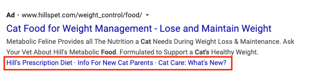 ad extension cat food