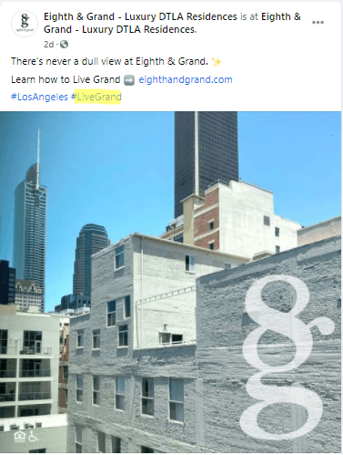 apartment complex brand hashtag