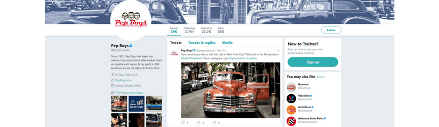 pep boys twitter page
