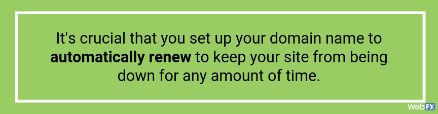 set up your domain to automatically renew