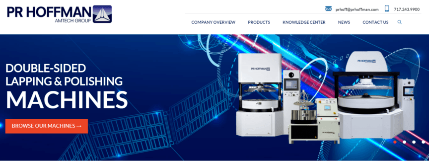 One of best manufacturing websites, PR Hoffman