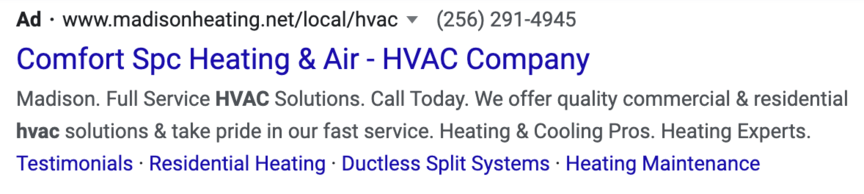 comfort spc ppc ad