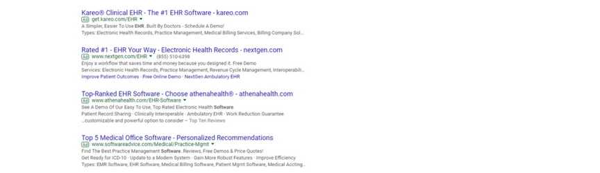 ppc results for google search of her
