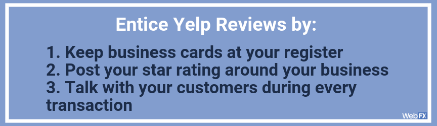 how to entice yelp reviews