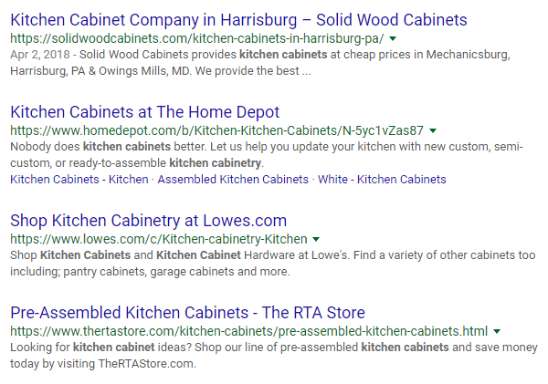 An example of a short-tail keyword