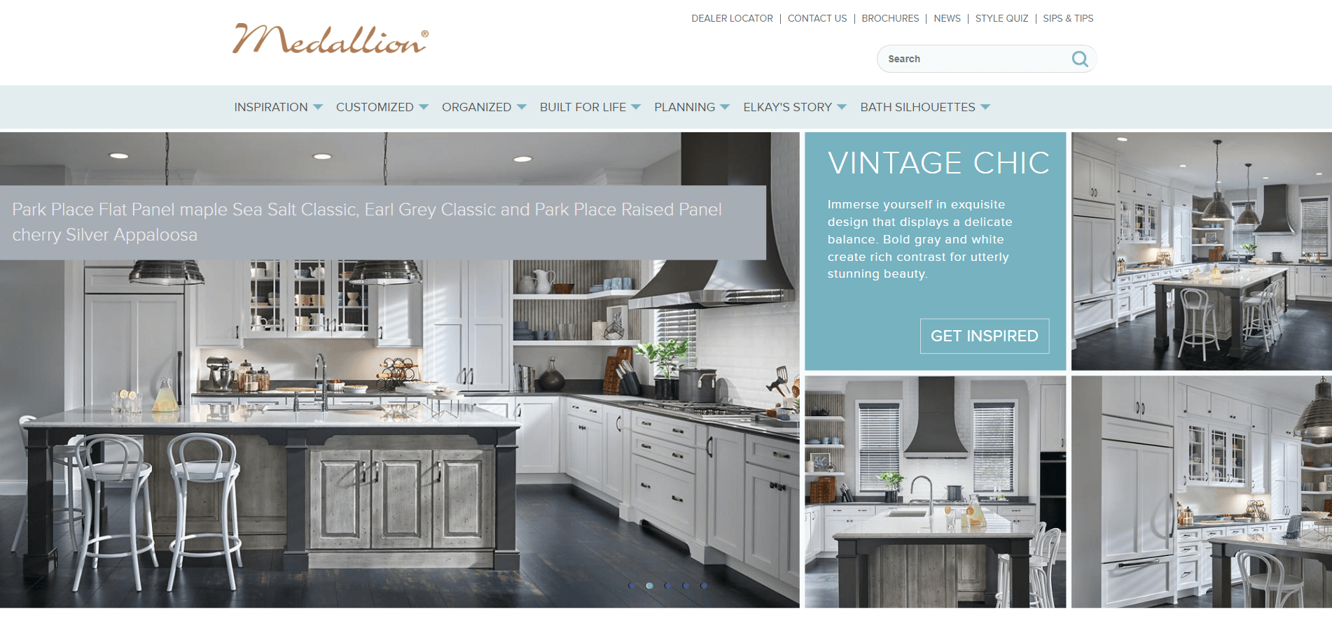 An example of a cabinet manufacturer's branding in web design