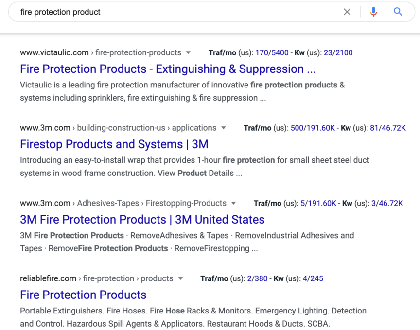 googel search results