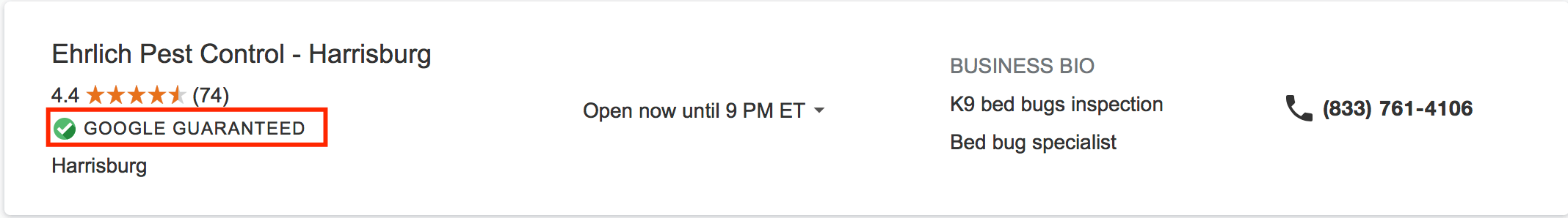 google guarantee for pest control