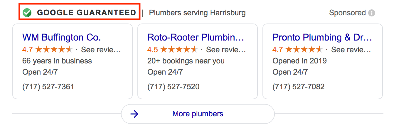 google guarantee for plumbers