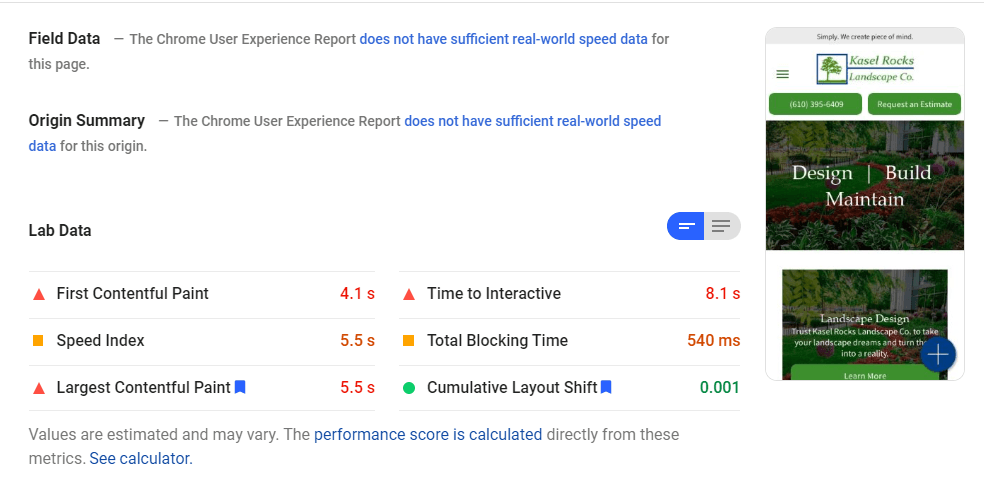 google pagespeed