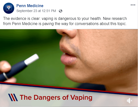 healthcare social media marketing example for sharing news