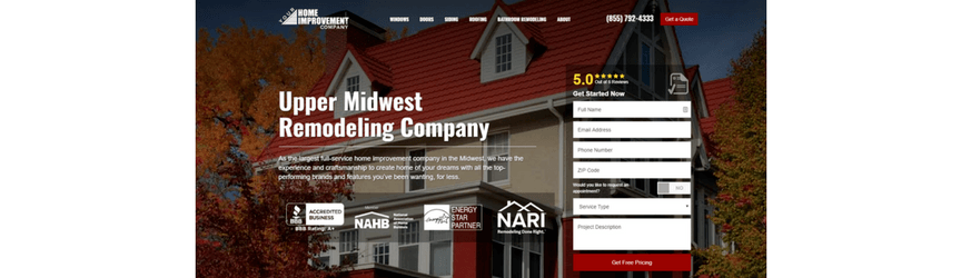 upper midwest remodeling company screenshot