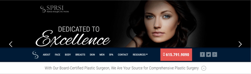 Screenshot of SPRSI website design