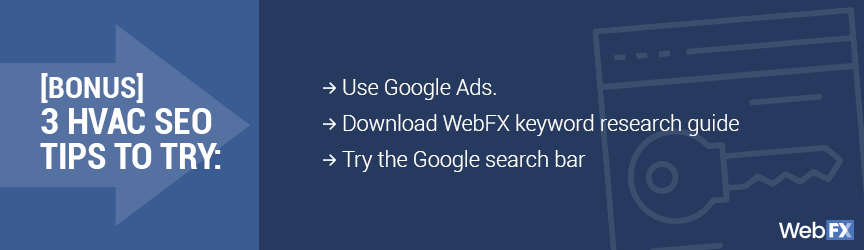 List of three HVAC SEO tips