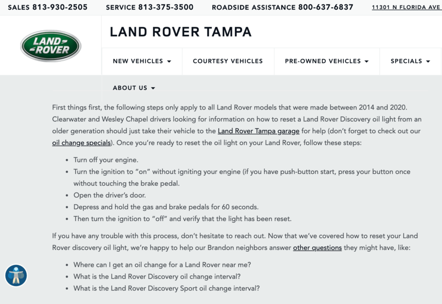 land rover tampa