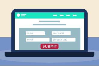 online form on laptop