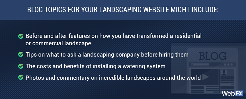 Blog topics for landscape marketing
