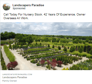 landscaping social media ad