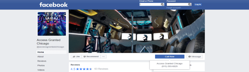 limo company Facebook page