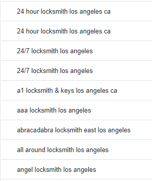 locksmith keyword examples