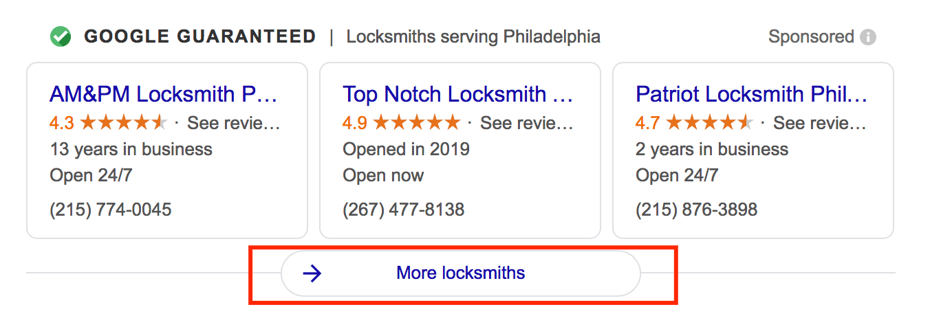 locksmith listing