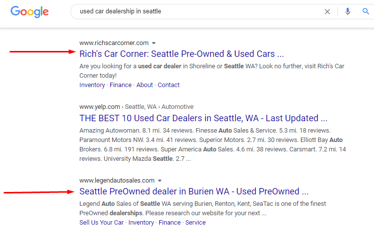 long tail keyword results