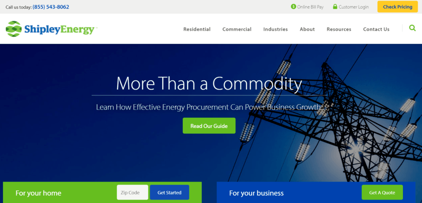 Manufacturing web design example of ideal color use