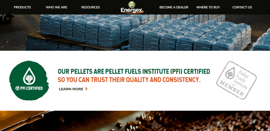 Manufacturing web design example of negative space