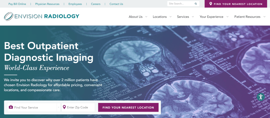 Medical web design example