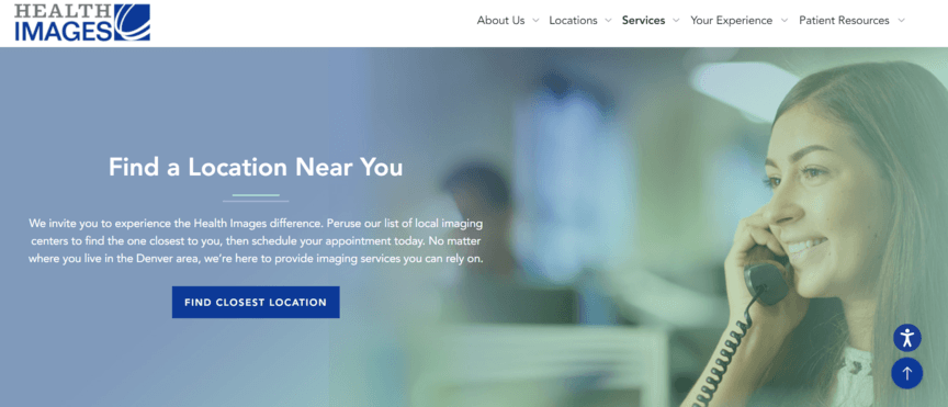 Medical website design example