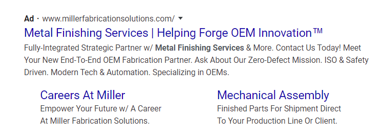 metal finish
