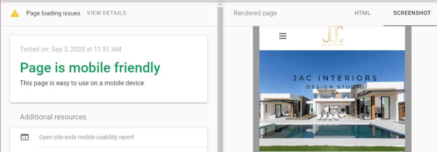 Mobile-friendly interior design website