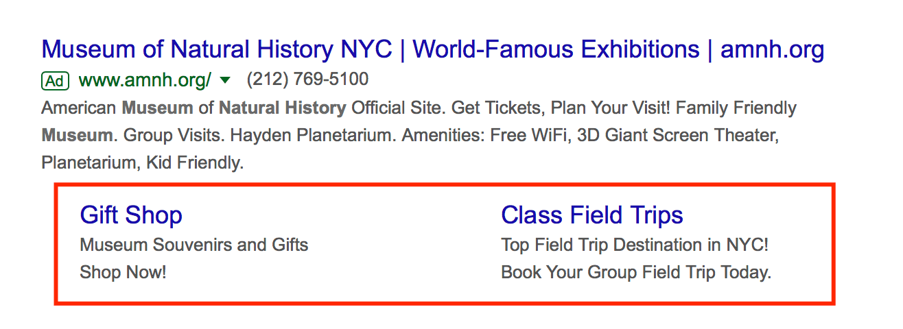 museum ad extensions