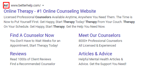 online therapy ads